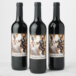 Vår Bröllopsdag Bliss Vin Flaska-etikett Vinflaska Etikett