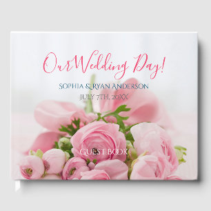Vår Bröllopsdag, Namn och datum, blommor, DIY-foto Gästböcker