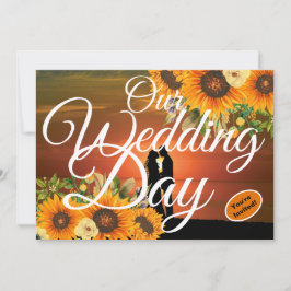 Vår Bröllopsdag Solrossolvit typografi Inbjudningar