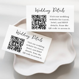 Vår bröllopsdetaljer QR-kod bifogad kort