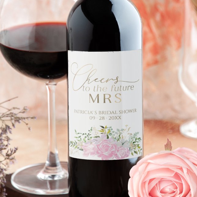 Vår Bröllopsfest Etikett för Vin Vildblomma Förgyl (Skapare uppladdad)