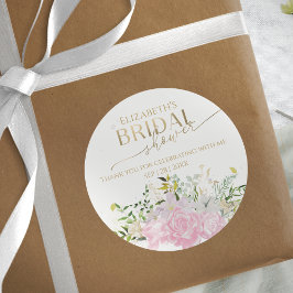 Vår bröllopsfest tack Sticker vild blomster Runt Klistermärke