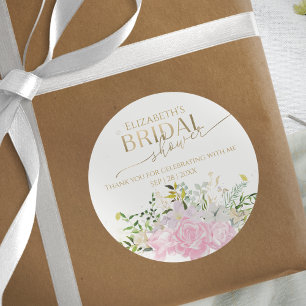 Vår bröllopsfest tack Sticker vild blomster Runt Klistermärke