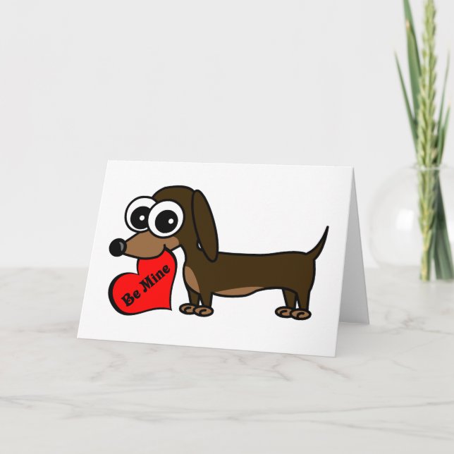 Var bryter det gulliga hundvalentin kortet för dag helgkort (Framsida)