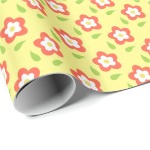 Vår bubbla blommor gul mönster presentpapper