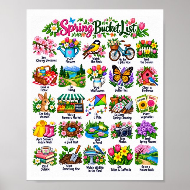 Vår Bucket Lista - Aktivitetschecklista Poster (Framsidan)