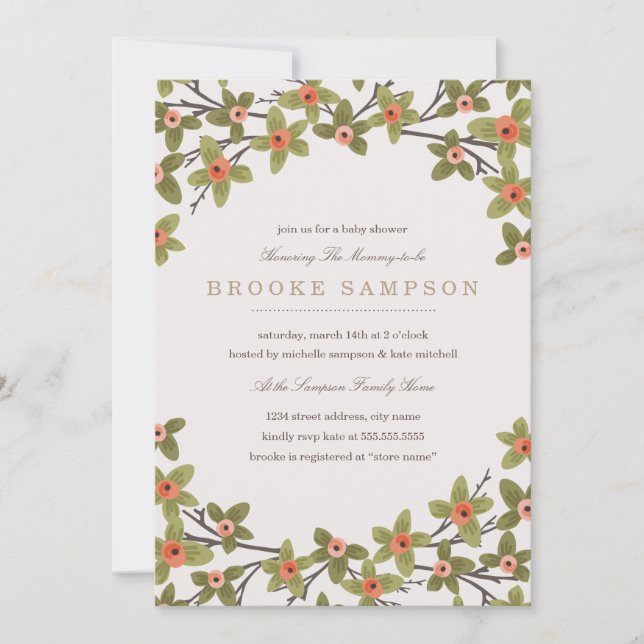 Vår Buds Baby Shower Inbjudningar (Framsida)