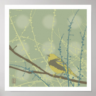 Vår Buds Bird Print Poster