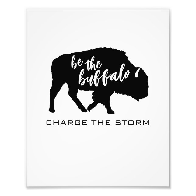 Var Buffalo Silhouette-laddningen av stormen Fototryck (Framsidan)