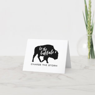 Var Buffalo Silhouette-laddningen av stormen Tack Kort