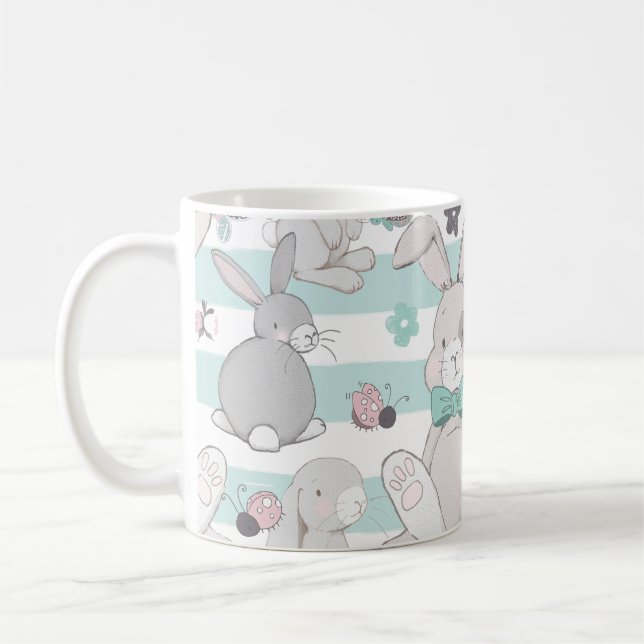 Vår bunnies mönster kaffemugg (Vänster)