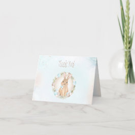Vår Bunny Blue Boy Shower Tack för ditt kort