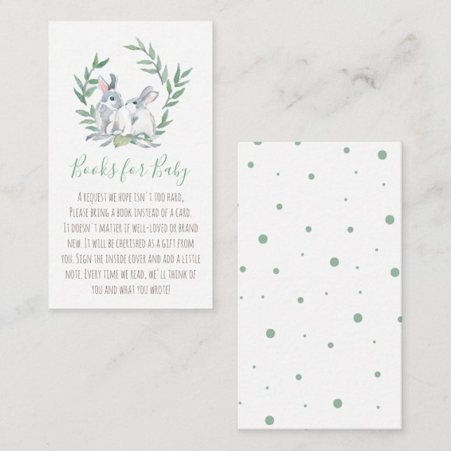 Vår Bunny Bok för inbjudningskabinett för Baby Tilläggskort (Fram/baksida)