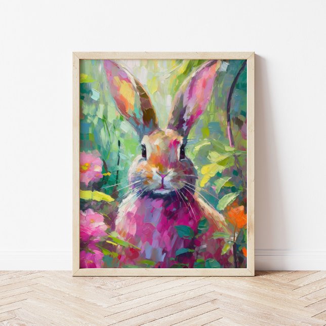 Vår Bunny Colorful Modern Abstrakt Art Poster (Skapare uppladdad)