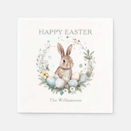 Vår Bunny Påskäggen Garland Personlig Pappersservett