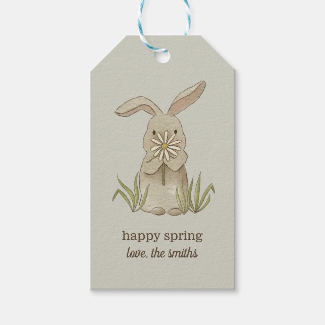 Vår Bunny Personlig Gift Märkres Presentetikett (Framsidan)