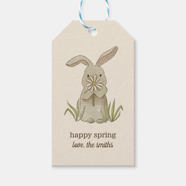 Vår Bunny Personlig Gift Märkres Presentetikett (Framsidan)