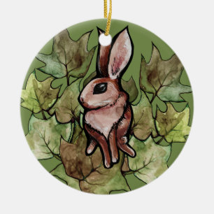 Vår Bunny Rabbit Nature Ivy Julgransprydnad Keramik