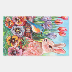 Vår Bunny Rektangulärt Klistermärke