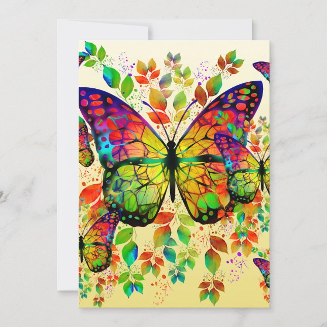 VÅR BUTTERFLIES FÄRGNATUR INBJUDNINGAR (Framsida)