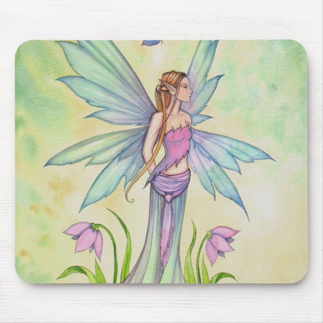 Vår Butterfly Fairy Fantasy Art Musmatta (Framsidan)