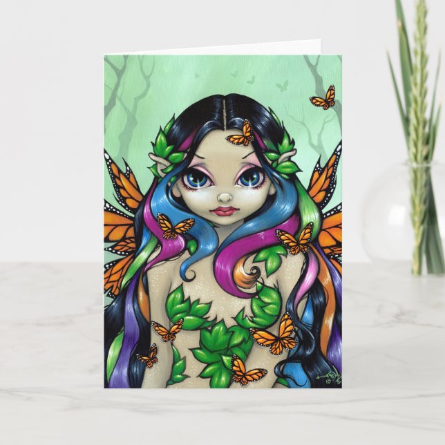 "Vår Butterfly Maiden"-hälsningskort Helgkort (Framsida)