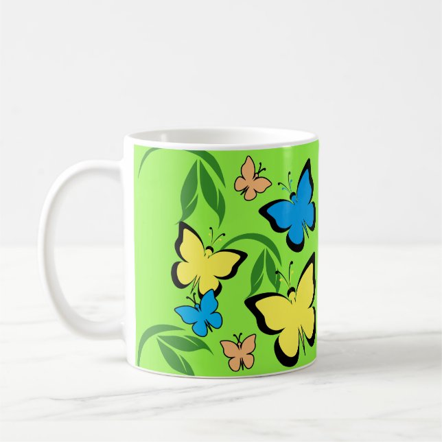 Vår Butterfly Mönster Kaffemugg (Vänster)