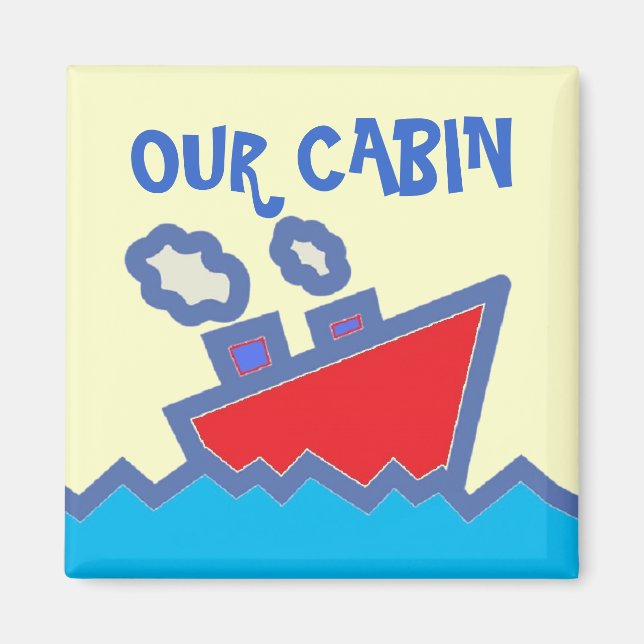 Vår Cabin Sq. Stateroom-dörrmarkör Magnet (Framsidan)
