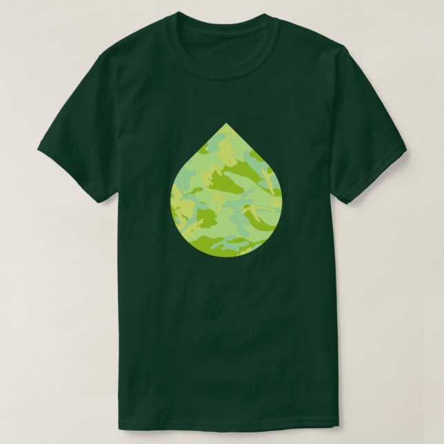Vår Camouflage Mönster Tåreformad T Shirt (Design framsida)