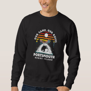 Vår Camp Vår Regler Portsmouth Camping Rhode islan Lång Ärmad Tröja