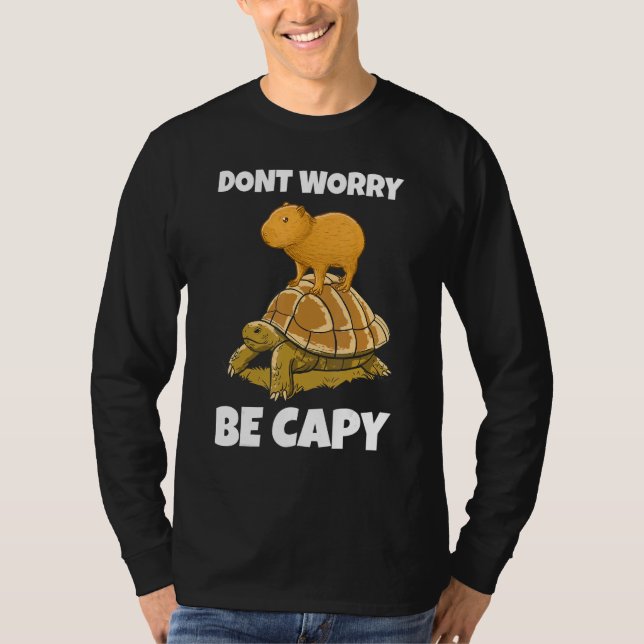 Var Capy jag Funny Capybara på Turtle T Shirt (Framsida)