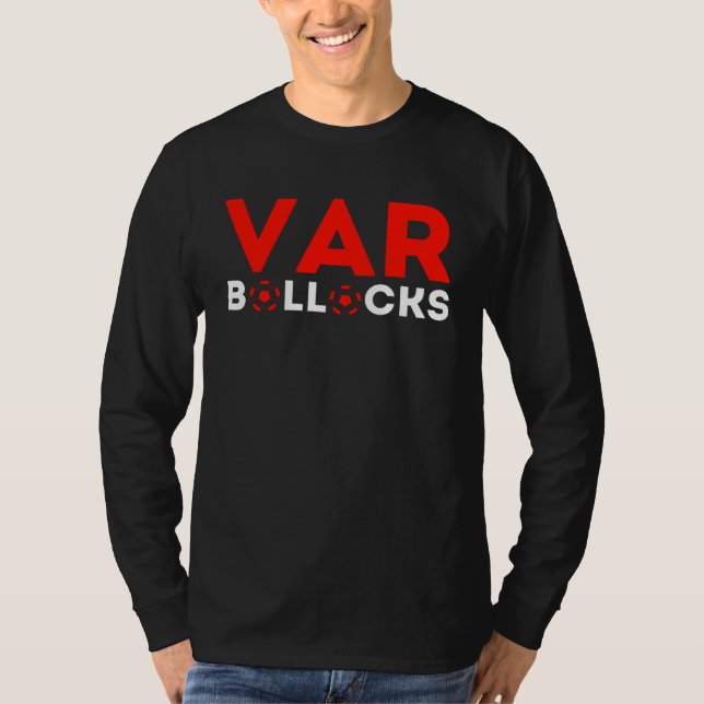 VAR [Censored] Red Football Soccer Television T Shirt (Framsida)