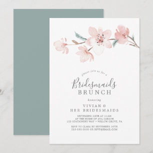Vår Cherry Blommar Bridesmaids Brunch Inbjudningar