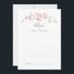 Vår Cherry Blommar Bröllop Rådkort<br><div class="desc">Det här rådgivningskortet för körsbärsbärs blommar bröllop är perfekt för ett modernt bröllop och kan användas för alla evenemang. Utformningen av den orientaliska blommigten har en rosa av körsbärsfärgen träd gren och grönt löv med en blommar japansk elegant. Dessa rådgivningskort kan användas som ett alternativ till en gästbok för bröllopsmottagning,...</div>