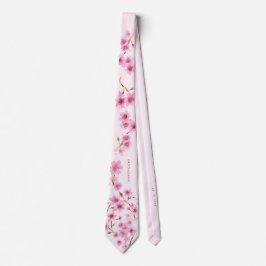 Vår Cherry Blommar Elegant bröllop Neck Tie Slips