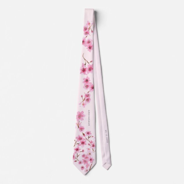 Vår Cherry Blommar Elegant bröllop Neck Tie Slips (Framsida)