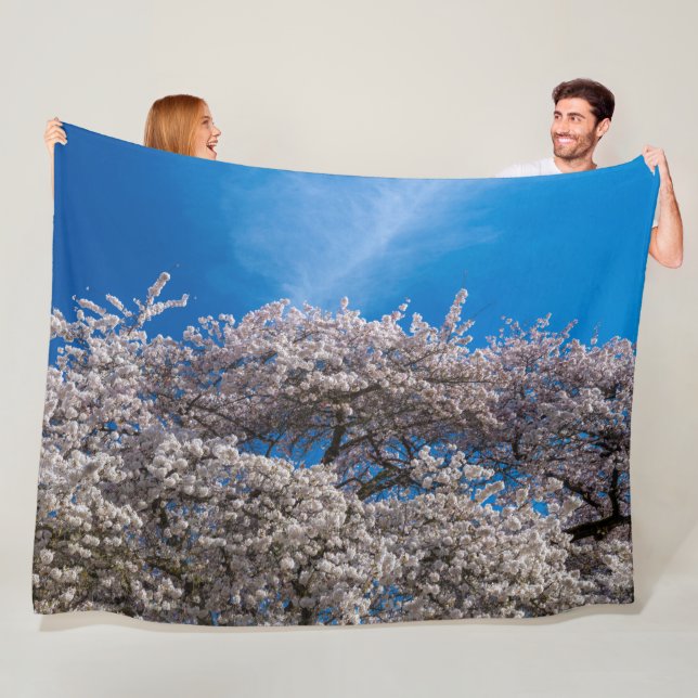 Vår Cherry Blommar Fleecefilt (På plats)