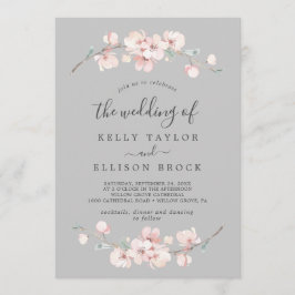 Vår Cherry Blommar | GRÅTT BRÖLLOP i Inbjudningar