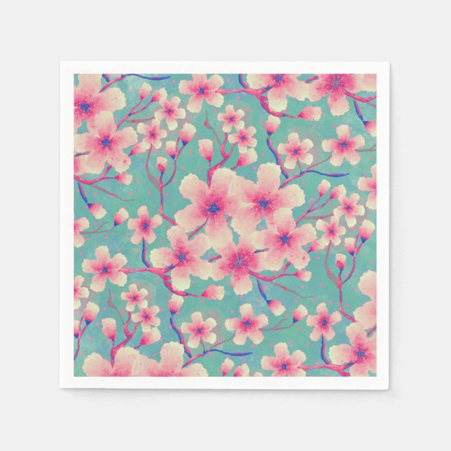 Vår Cherry Blommar grönt Fodral-Mate iPhone Cas Pappersservett (Framsidan)