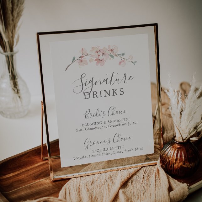 Vår Cherry Blommar Namnteckning Drinks Sign Poster (Skapare uppladdad)