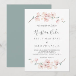 Vår Cherry Blommar Spain Nuestra Boda Inbjudningar