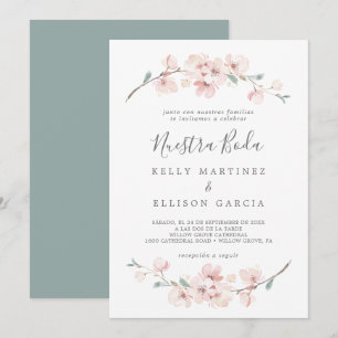 Vår Cherry Blommar Spain Nuestra Boda Inbjudningar