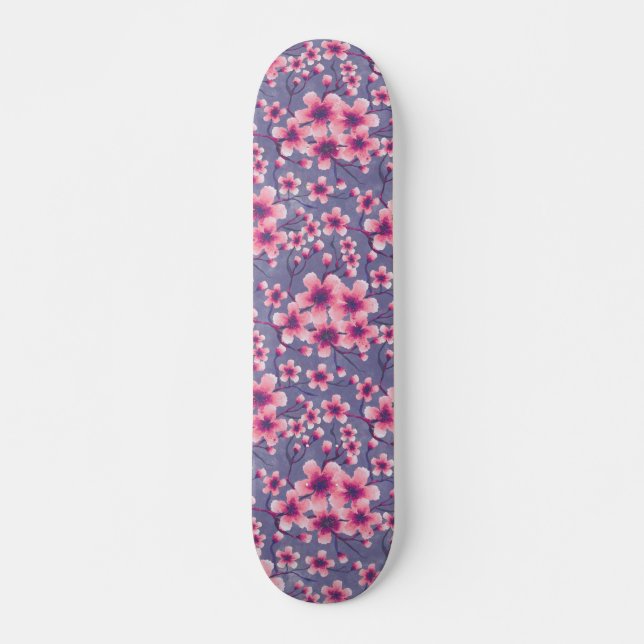 Vår Cherry Blommars deep lilac Skateboard (Framsida)