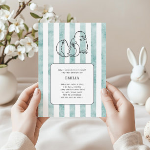 Vår Chick & Vintage Rand Barns födelsedag Inbjudningar