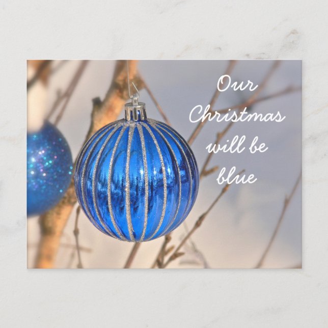 "VÅR CHRISTMAS KOMMER ATT BLÅ UTAN DIG" POSTCARD HELG VYKORT (Framsida)