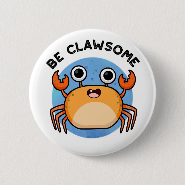 Var Clawsome Funny Positive Crab Pun Knapp (Framsida)