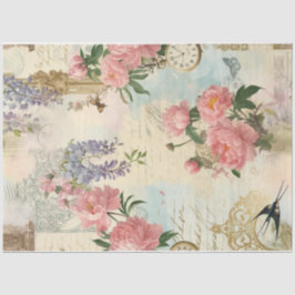 Vår Collage with Birds and Flowers | Decoupage