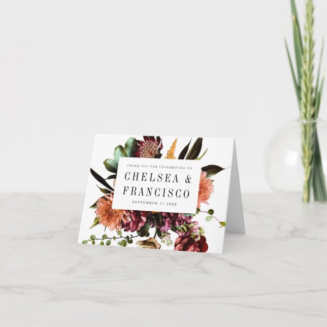 Vår Colorful Bröllop Tack Kort (Framsida)