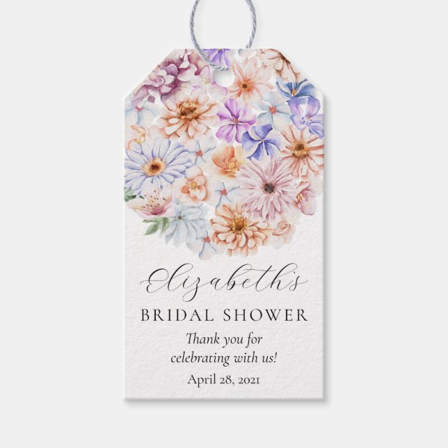 Vår Colorful Flowers Romantic Möhippa Presentetikett (Framsidan)