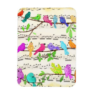 Vår Colorful Musical Birds Magnet Gift